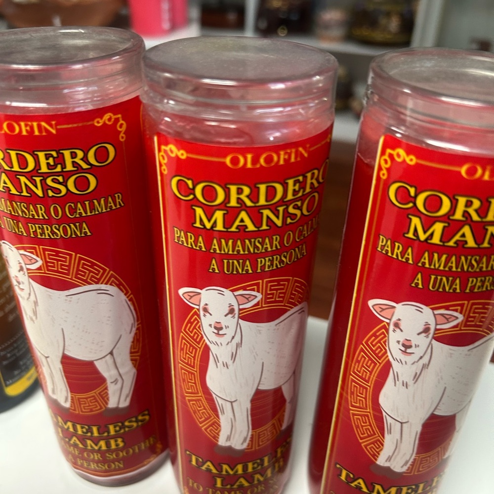 Cordero Manso Red Candles each para amansar a una persona preparadas .3 velas